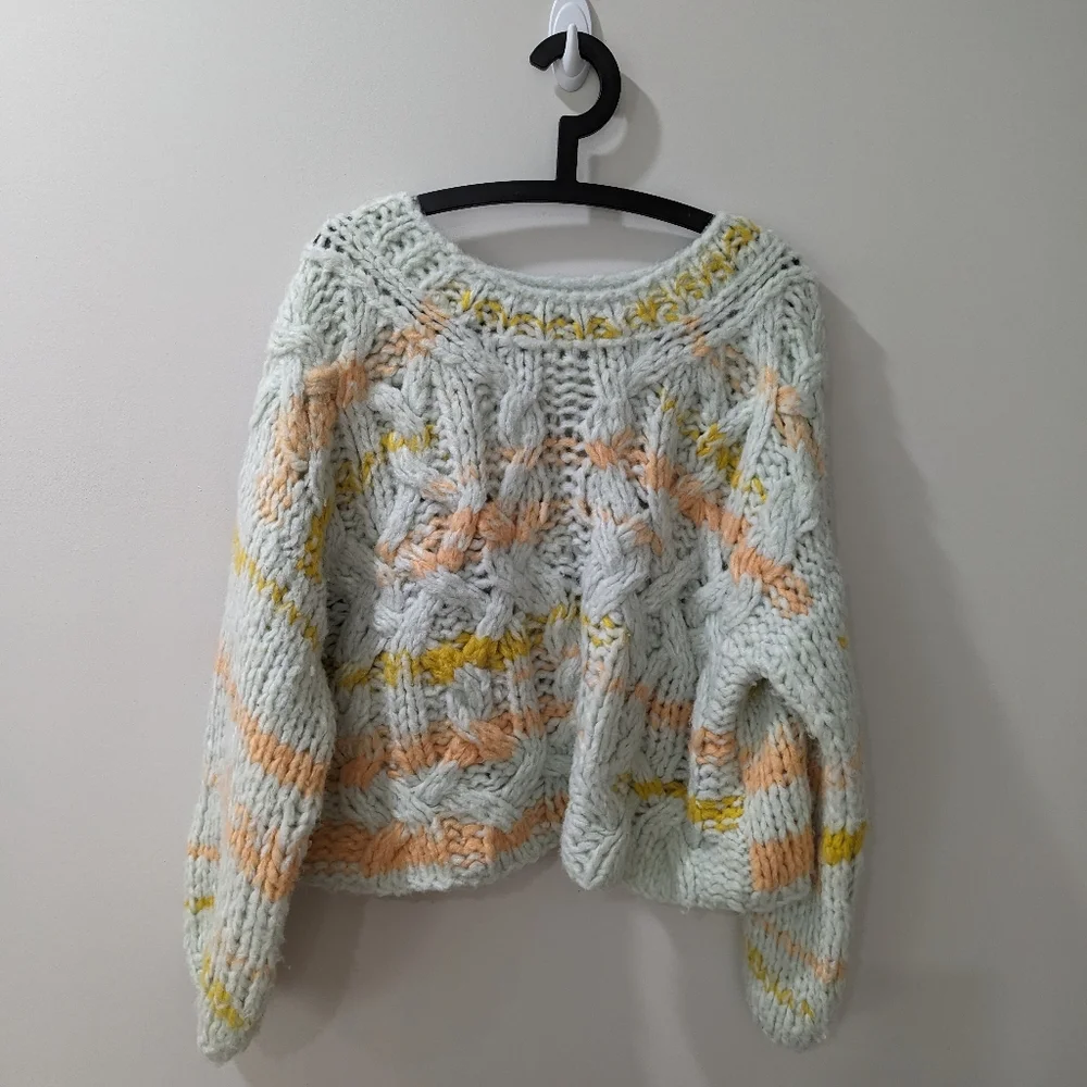 Anthropologie Wool Alpaca Blend Chunky JoJo Oversized Sweater - Picture 4 of 6